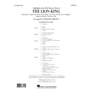 Highlights from The Lion King - Conductor Score (Full Score)